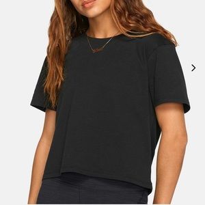 Outdoor voices women’s black cotton tee. Size S